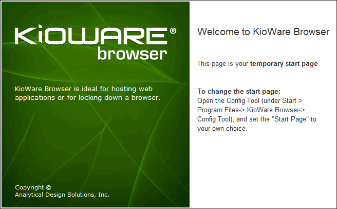 Welcome to KioWare screen